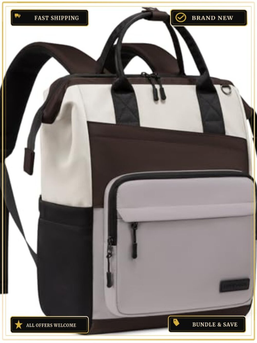 Women's Laptop Backpack Travel Work Bag 15.6" Water Resistant Cute Daypack